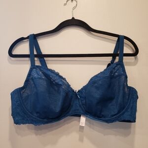 Cacique Deep Teal Blue Unlined Full Coverage Bra - Sz 42D US